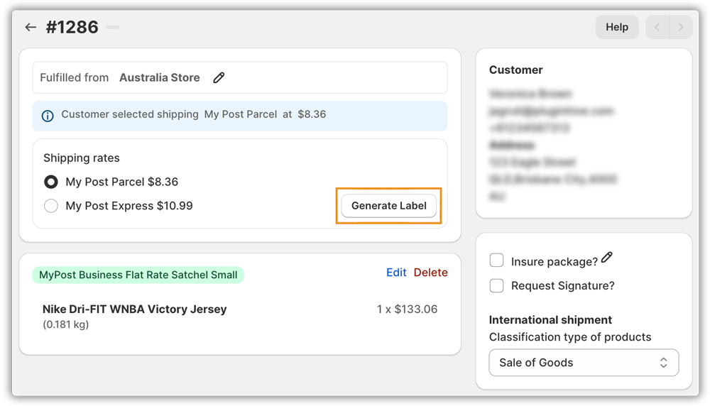 generate aupost labels