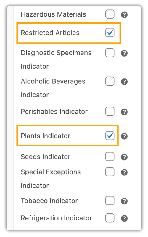 plant indicator settings