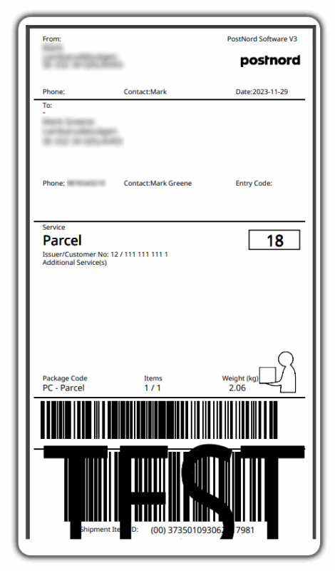 post nord domestic label