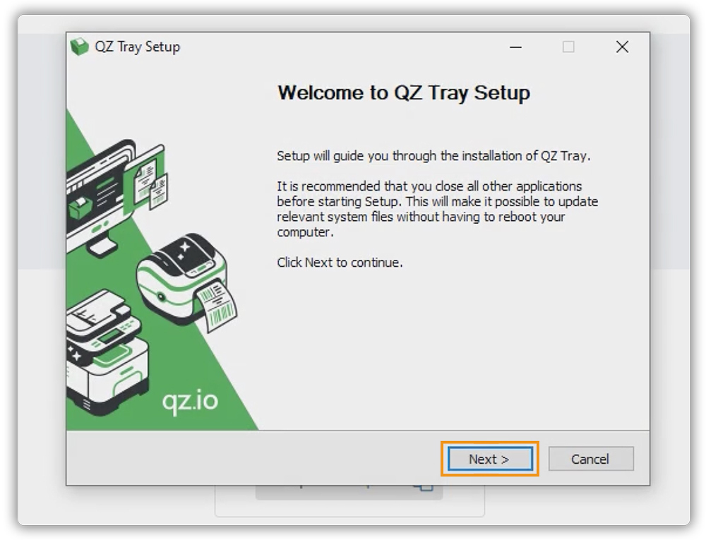 qz tray set up