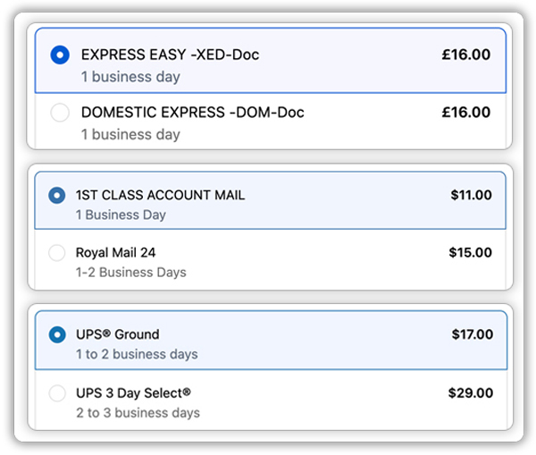 shipping carriers services