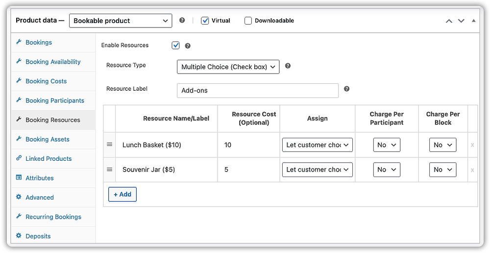 Add Optional Extras Like Lunch or Produce Baskets