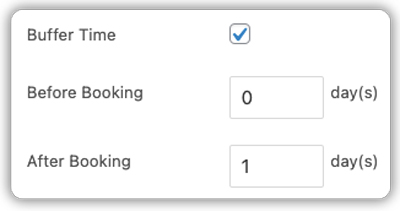 add buffer time between 2 car rentals