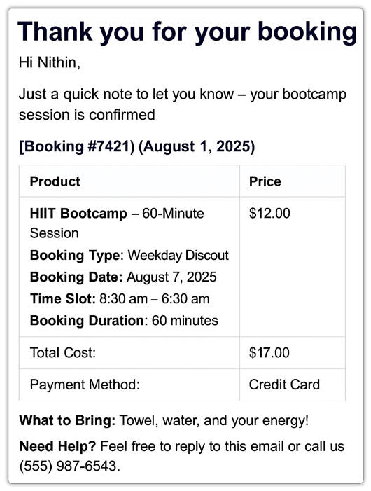 Send Automatic Reminders & Booking Emails