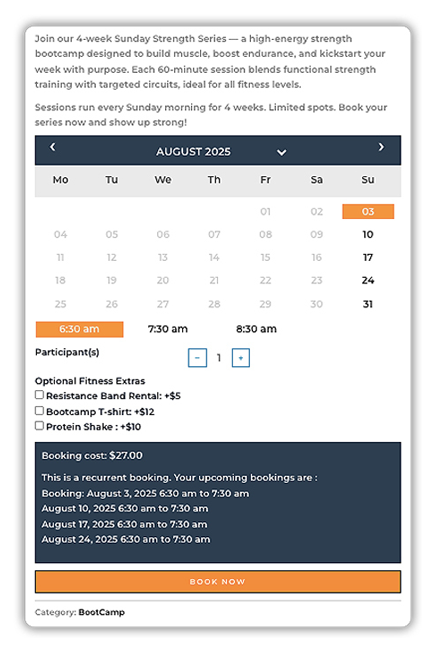 Offer Recurring Bootcamp Sessions