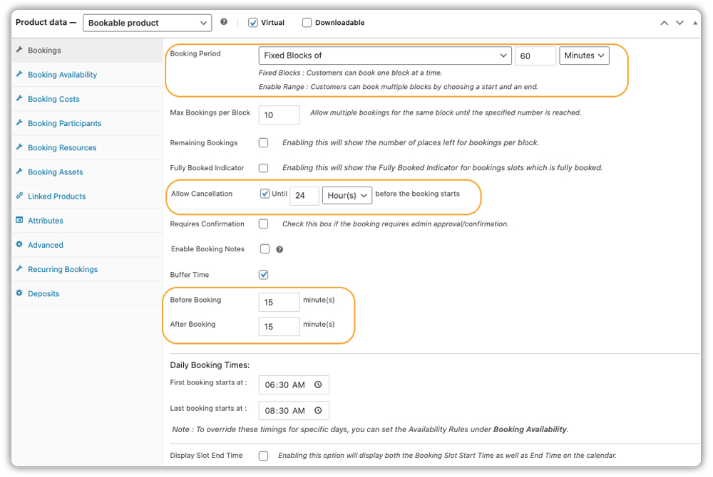 Manage Duration, Buffers, and Cancellations