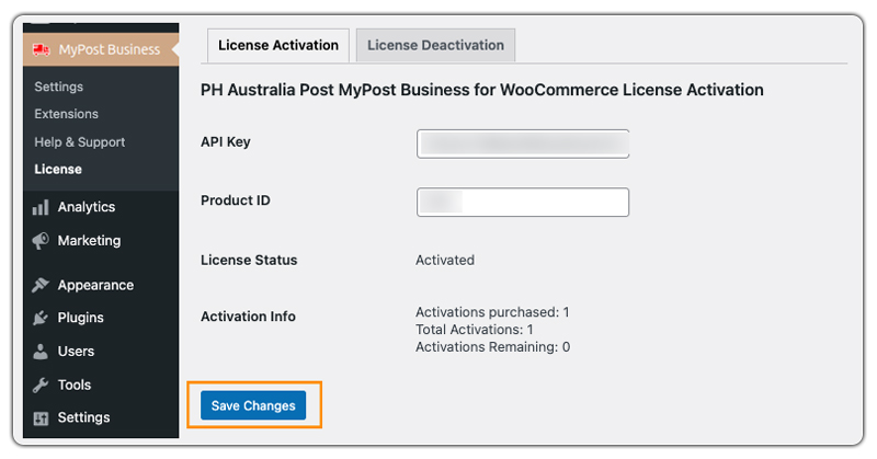 activate plugin license 