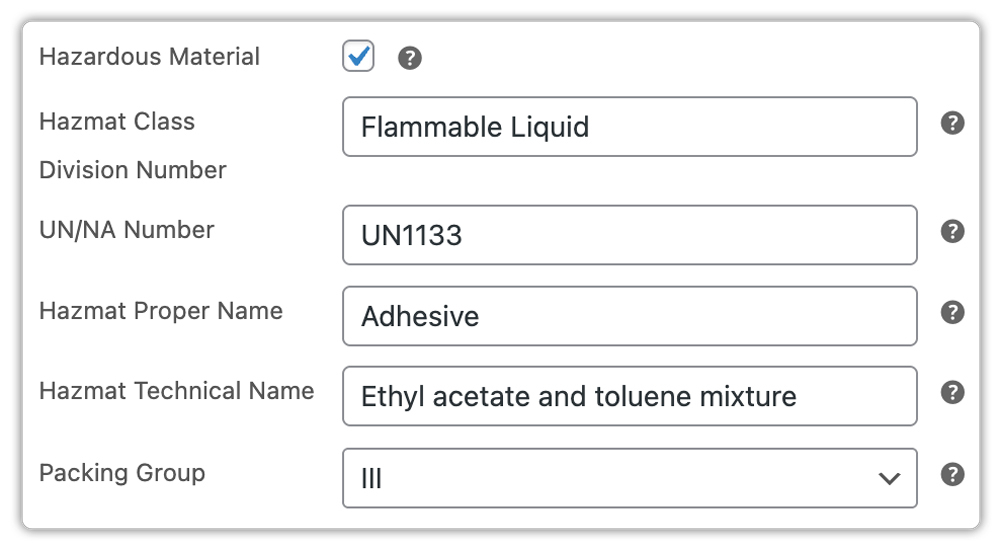 hazardous material details 