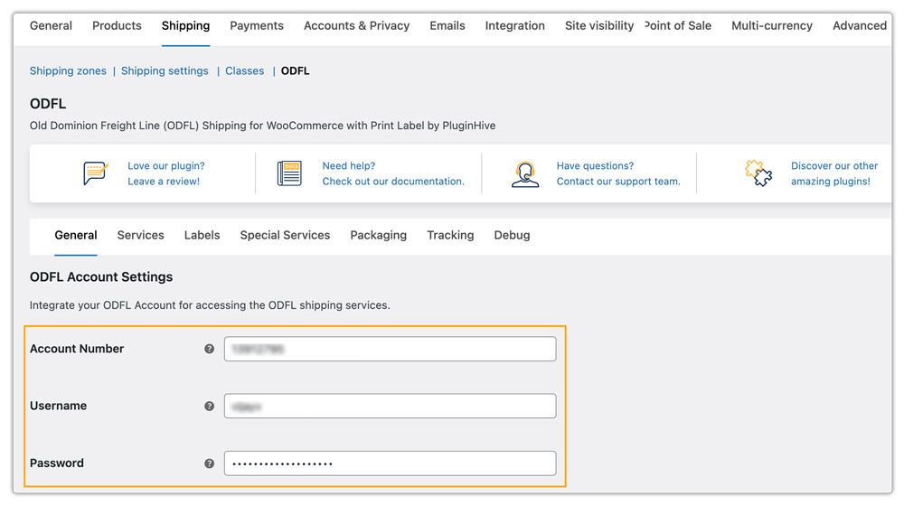 odfl account settings 
