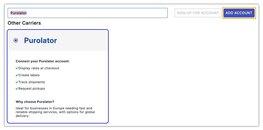 add purolator - Purolator Shipping in WooCommerce