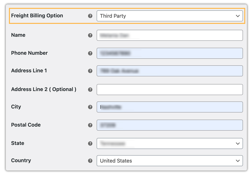 add third party details reate