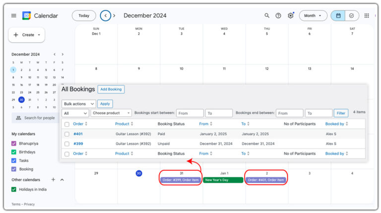 google calendar sync
