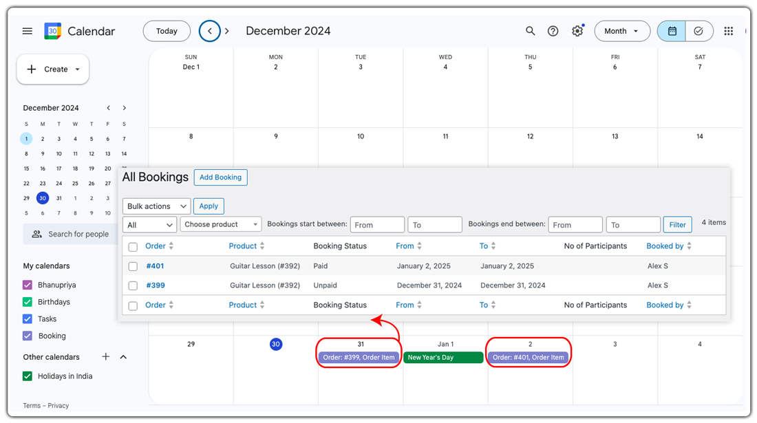 Google Calendar Sync