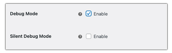 enable debug mode