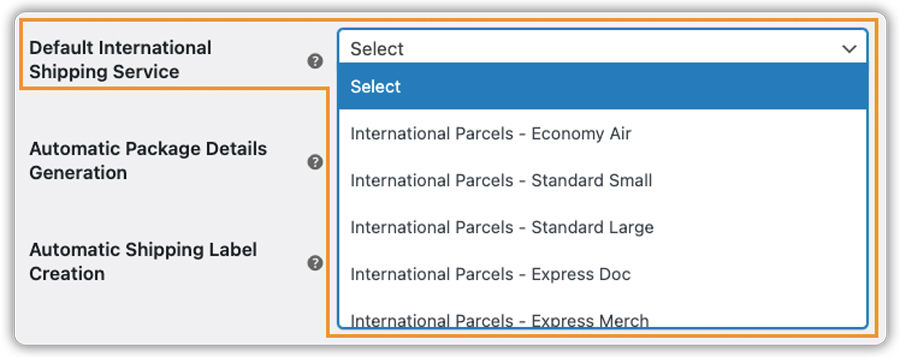 default international services