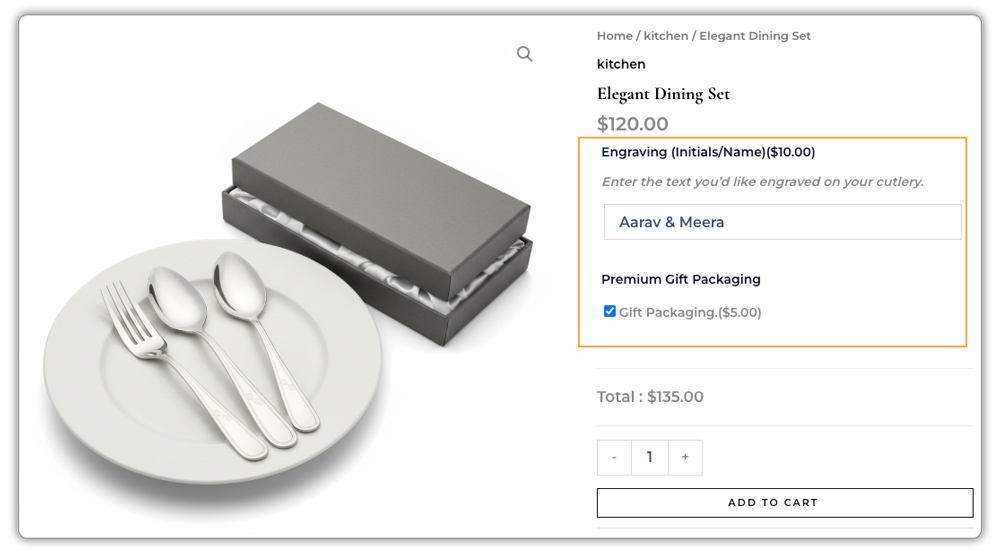 dining set customizations 