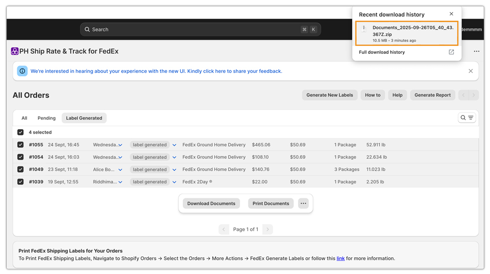 fedex docs downloaded