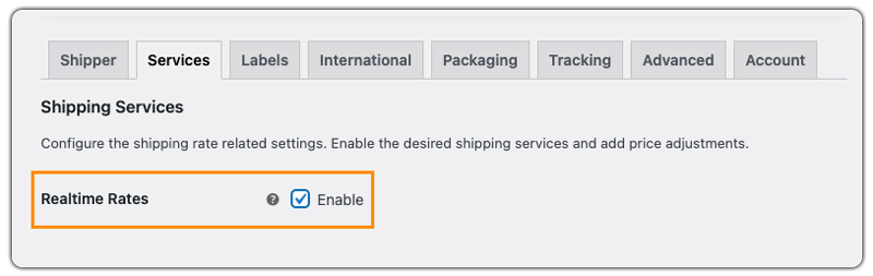 enable real time rates