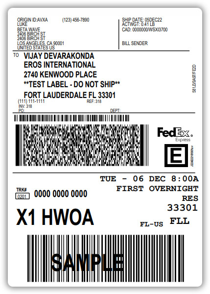 fedex shipping label