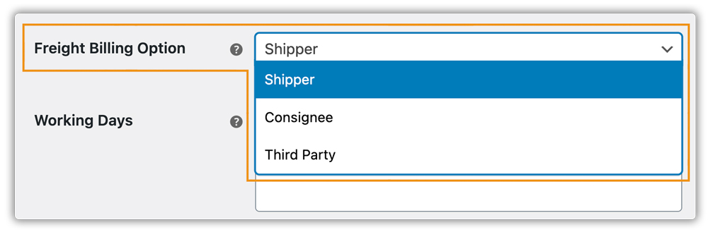 freight billing options 