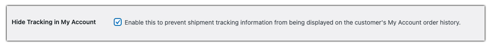 hide tracking in my account 
