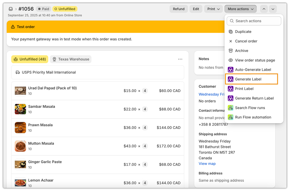 generate fedex label