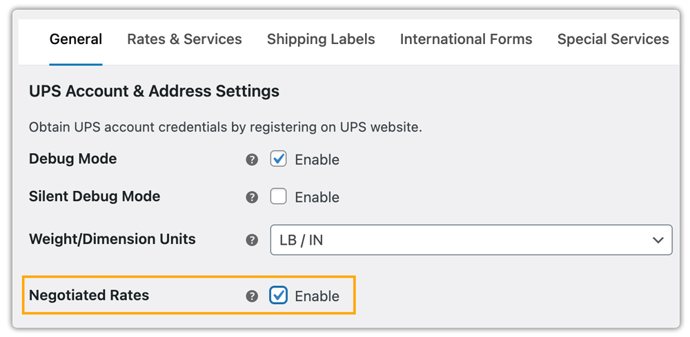 enable negotiated rates