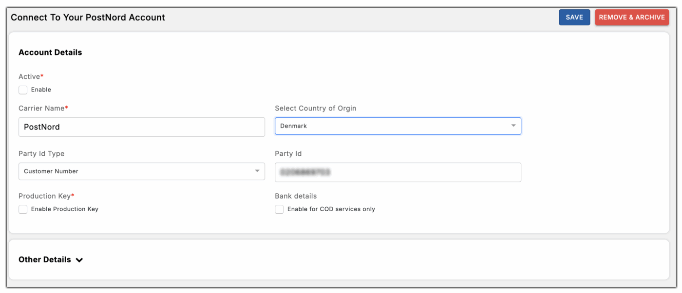 connect postnord account