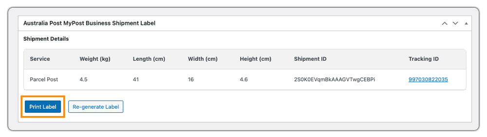 print mypost business shipping label 