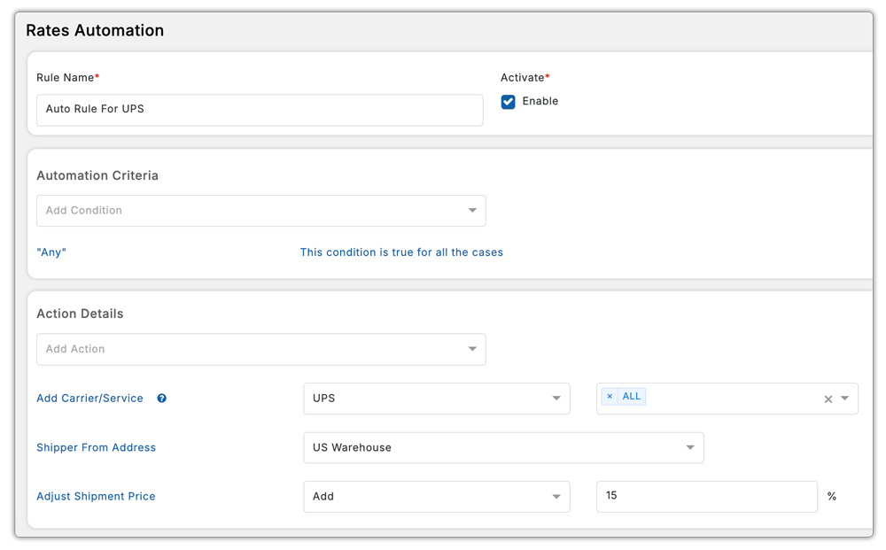adjust shipping rates