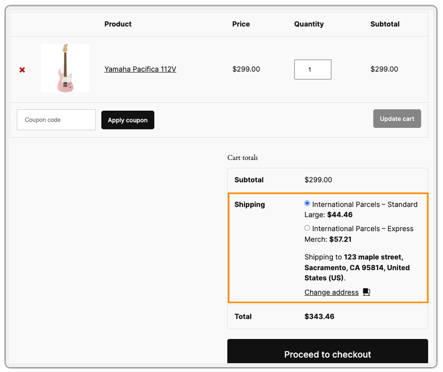 shipping rates for zone 
