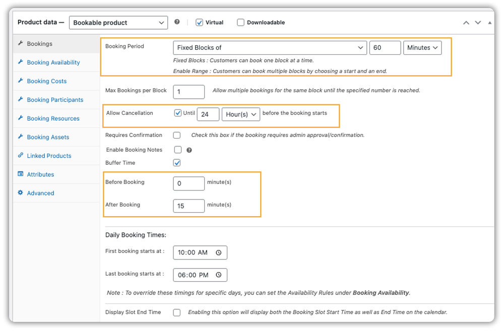 Manage Appointment Duration, Buffer, and Cancellations