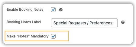 enable booking notes