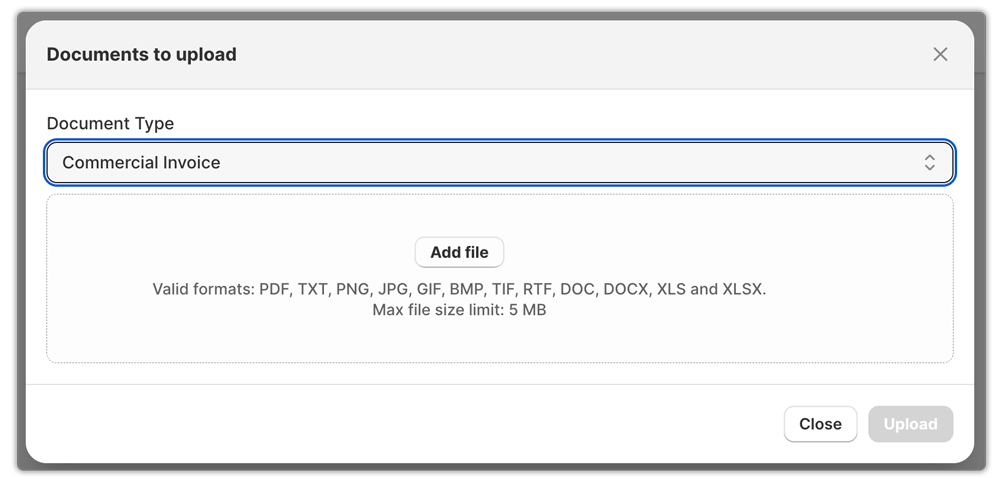 upload custom documents