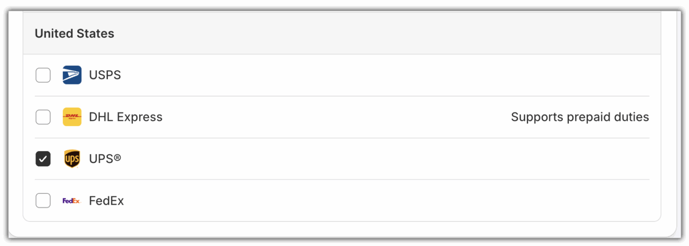 shopify shipping with carriers