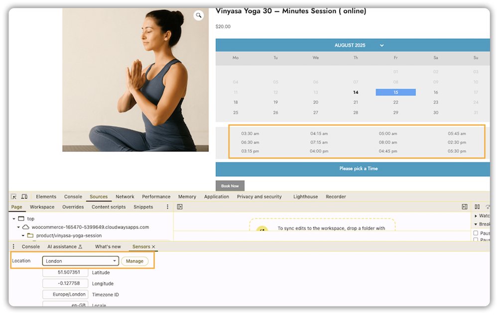 WooCommerce Booking System to a Single Time Zone
