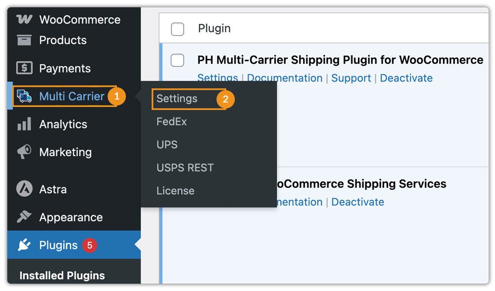 multicarrier plugin settings 