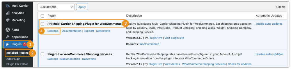 multi carrier shipping settings