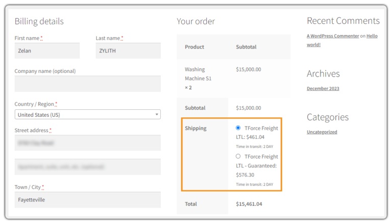 tforce freight rates