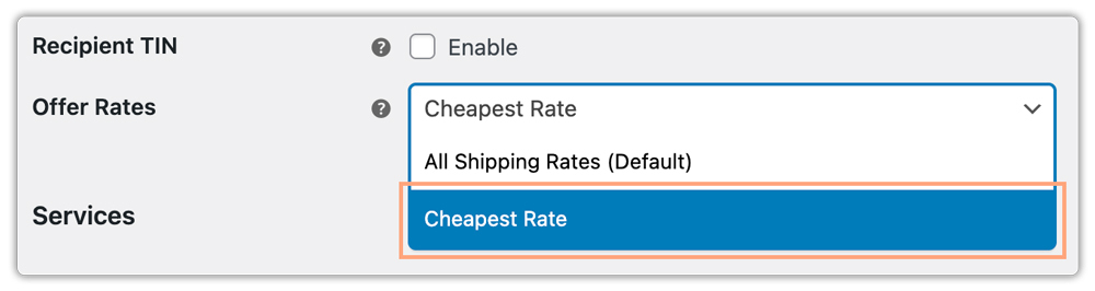 enable cheapest rate for UPS 
