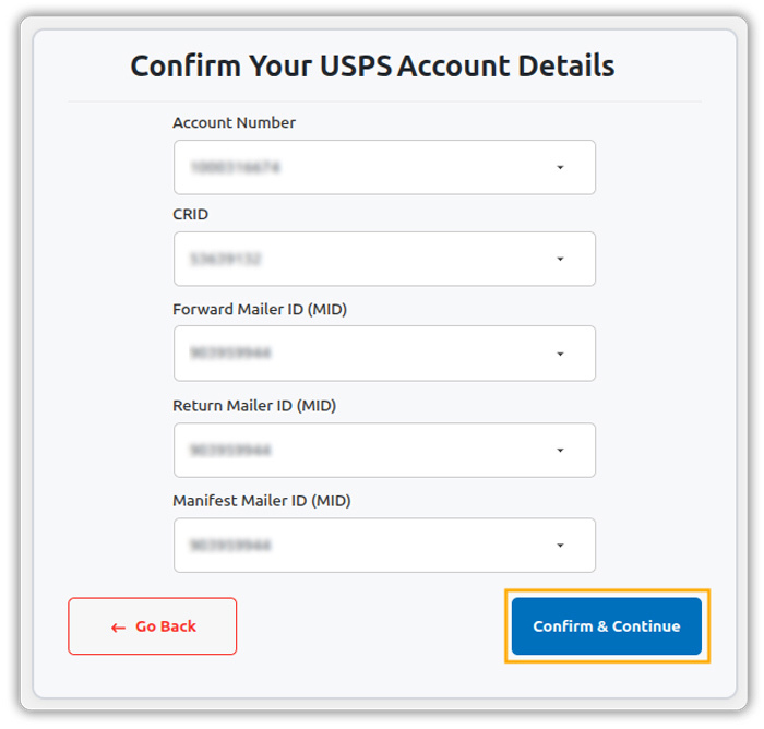 add usps account credentials 