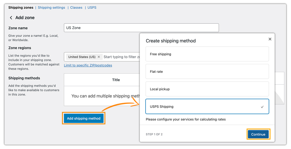 add usps shipping method 