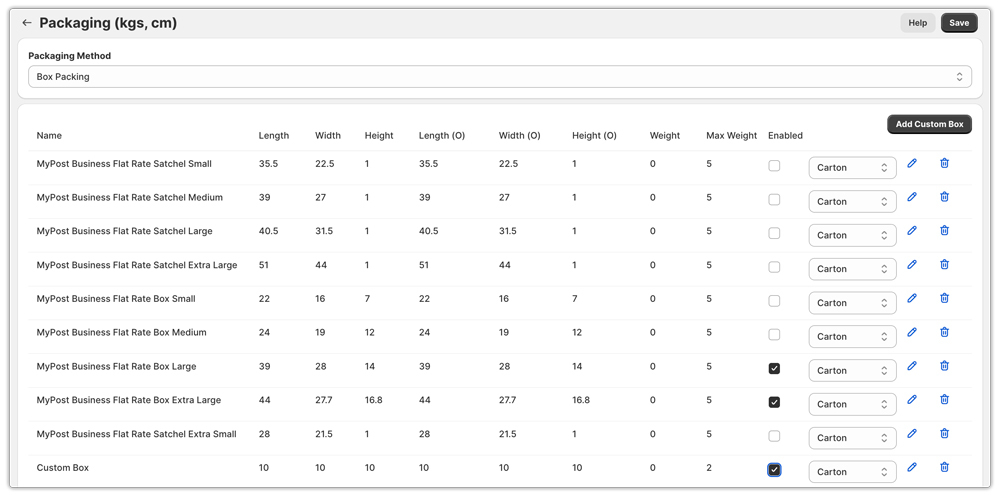 australia post packaging