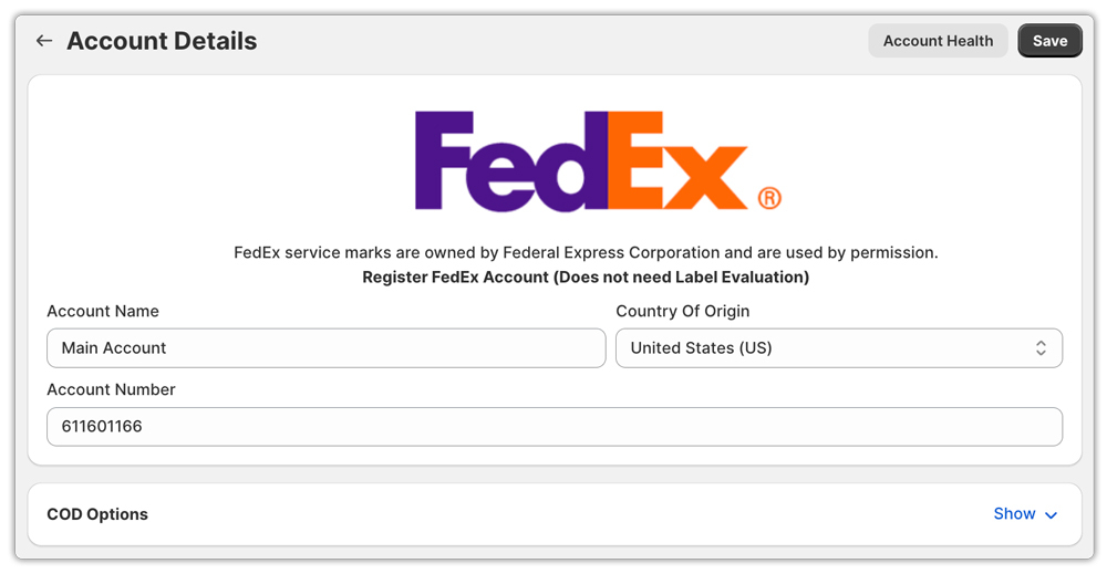 add fedex account