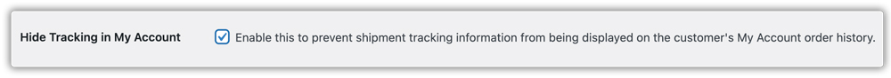 hide tracking in my account