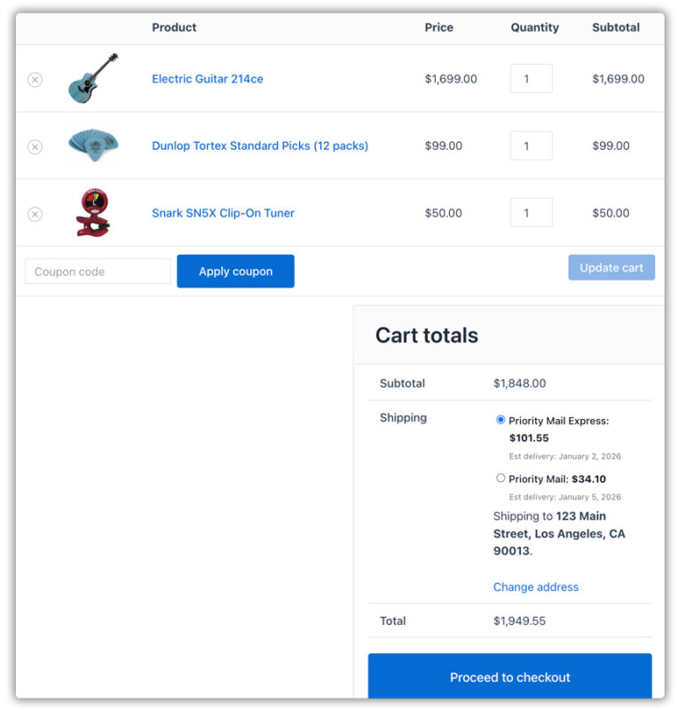 multiple products at cart