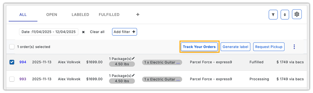 track woocommerce orders