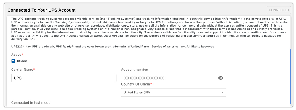 connect your ups account
