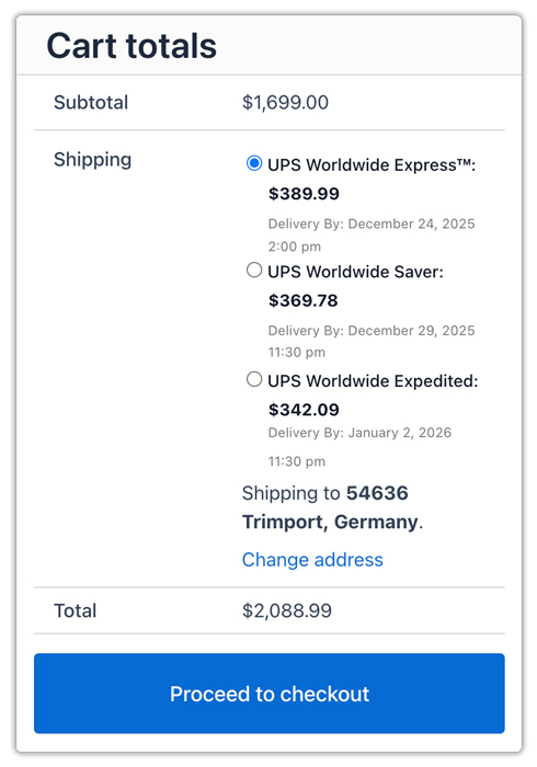 ups shipping rates