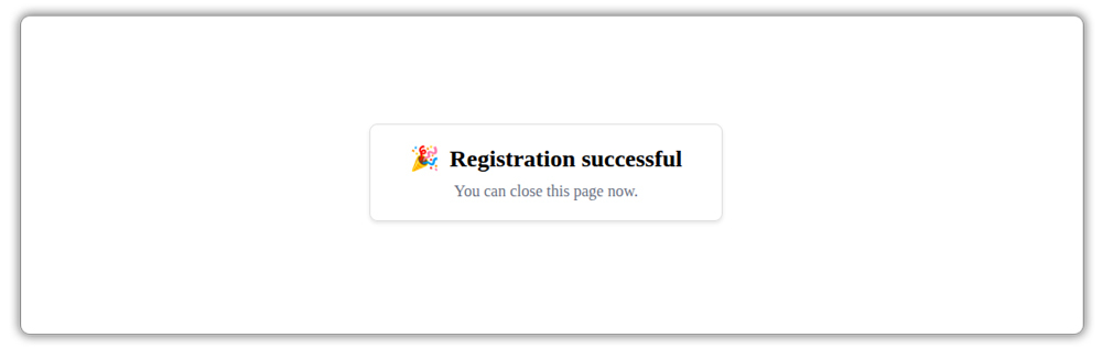 regisration successful 